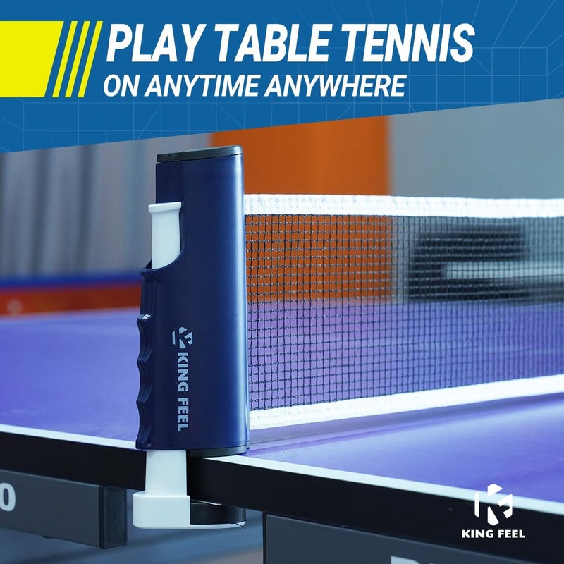 KINGFEEL Upgrade Retractable Ping Pong Net (Up to 2.3" Thickness) Portable Table Tennis Net for Any Table,Premium Table Tennis Accessories,Indoor or Outdoor Family Game - Image 3